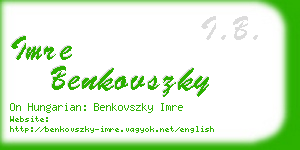 imre benkovszky business card